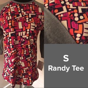 Pink/Gray Geometric LuLaRoe Randy Tee - BNWT Small